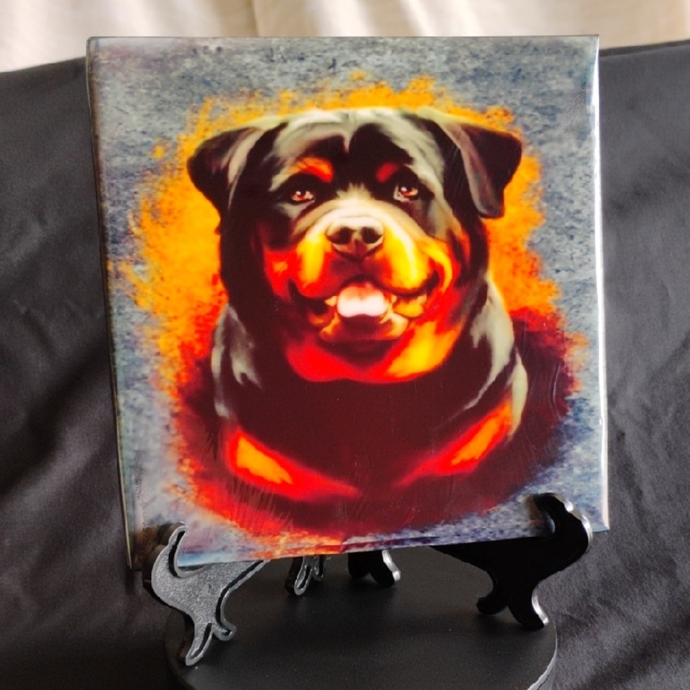 Hand Crafted Ceramic Art with Rottweiler Design